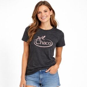 Chaco Women's Charcoal and Pink Logo Tee